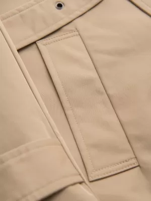 Pánský kabát OMBRE OM-COLC-0146 BEIGE