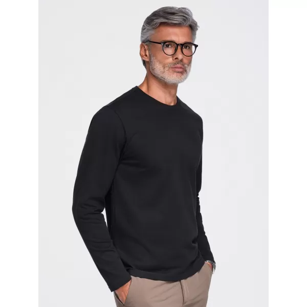  Pánské tričko OMBRE OM-LSBL-0142 BLACK 