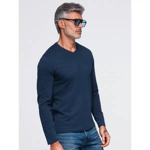  Pánské tričko OMBRE OM-LSBL-0143 NAVY BLUE 