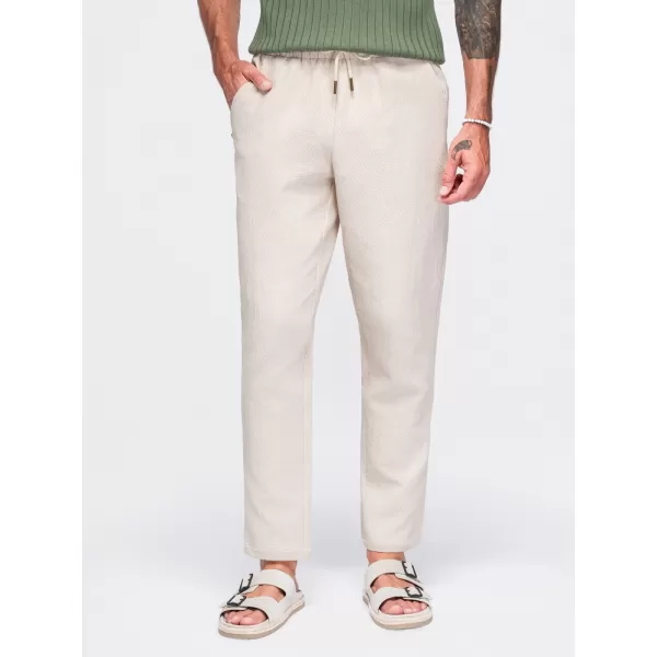  Pánské kalhoty OMBRE OM-PACP-0310 OFF-WHITE 