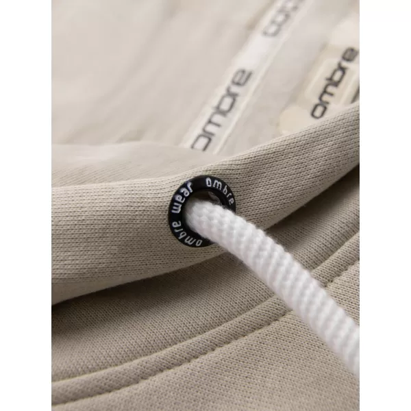  Pánská mikina OMBRE OM-SSBN-0270 LIGHT BEIGE 