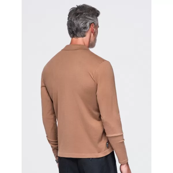  Pánská triko s límečkem OMBRE OM-POLS-0138 LIGHT BROWN 