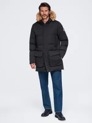 Pánská parka OMBRE OM-JALJ-0310 BLACK