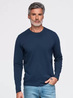 Pánské tričko OMBRE OM-LSBL-0142 NAVY BLUE