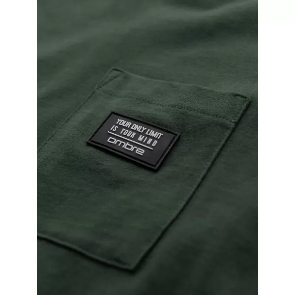  Pánské tričko OMBRE OM-TSCT-0305 DARK OLIVE 