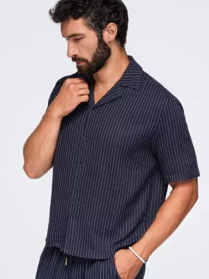 Pánská košile OMBRE OM-SHSS-0222 NAVY BLUE