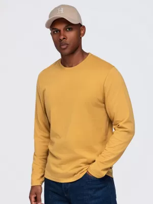 Pánské tričko OMBRE OM-LSBL-0142 MUSTARD