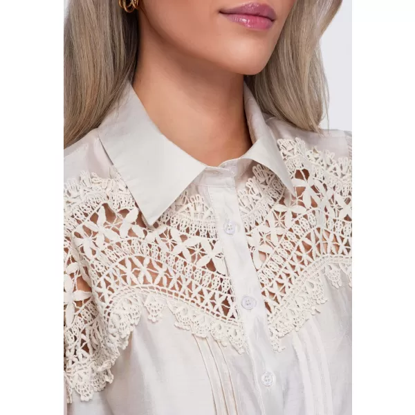  Dámská košile OMBRE OW-SH-E0075 BEIGE 