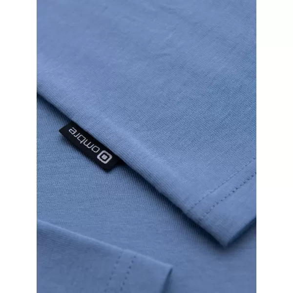  Pánské tričko OMBRE OM-LSBL-0143 LIGHT DENIM 