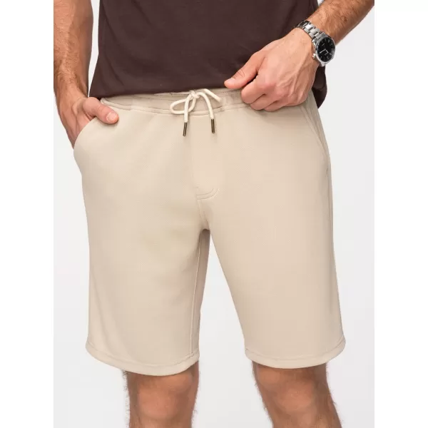  Pánské kraťasy OMBRE OM-SRSK-0124 BEIGE 