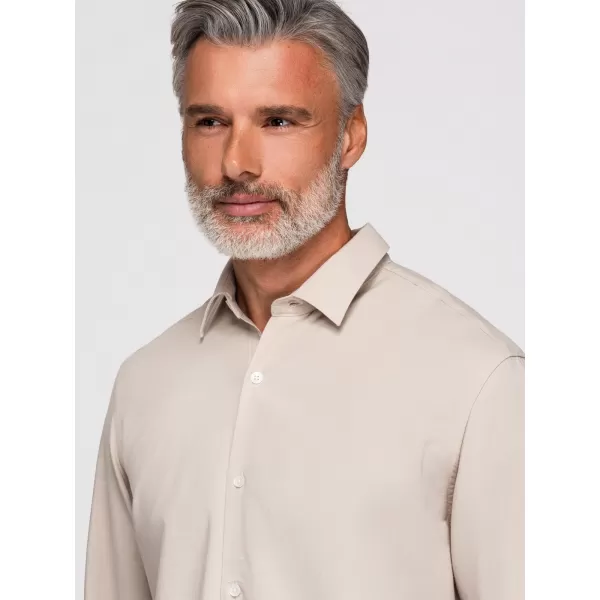  Pánská košile OMBRE OM-SHCS-0190 BEIGE 