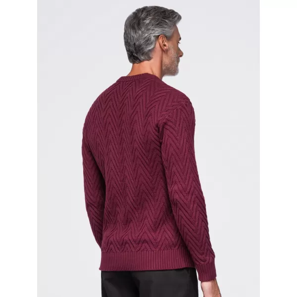  Pánský svetr OMBRE OM-SWSW-0190 BURGUNDY 