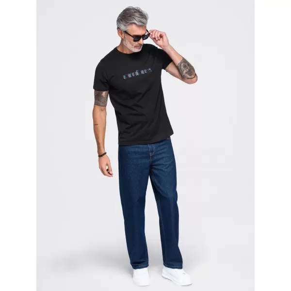  Pánské tričko OMBRE OM-TSPT-0300 BLACK 