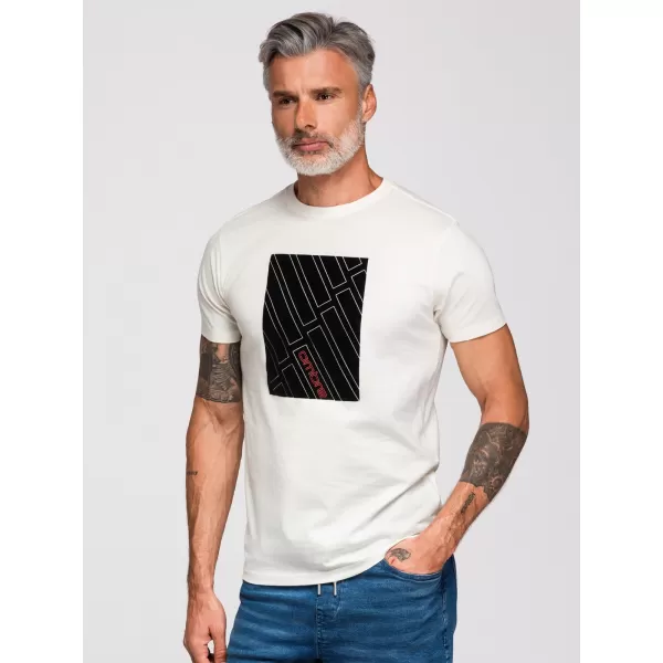  Pánské triko OMBRE OM-TSPT-0259 WHITE 