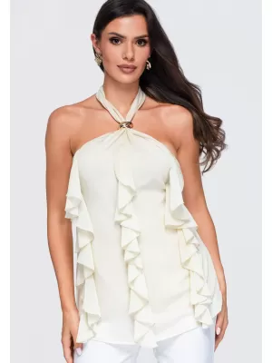 Dámská blůza OMBRE OW-TS-E0077 BEIGE