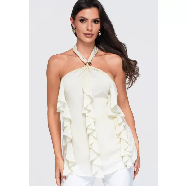  Dámská blůza OMBRE OW-TS-E0077 BEIGE 