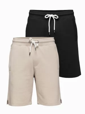 Pánský set kraťas OMBRE Z124 BLACK/BEIGE