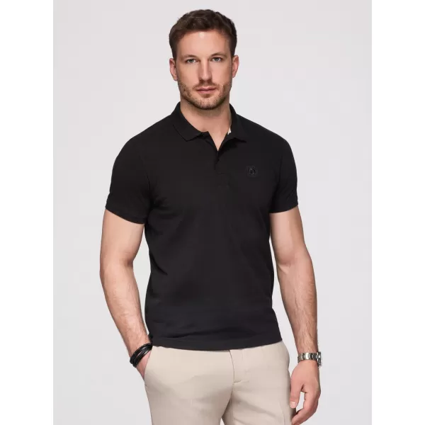  Pánské triko s límečkem OMBRE OM-POBS-0171 BLACK/ NAVY/WHITE 