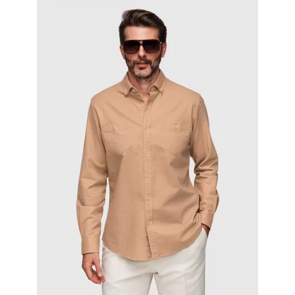  Pánská košile OMBRE N-OM-SHCS-0134 LIGHT BROWN 