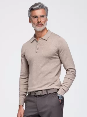Pánská triko s límečkem OMBRE OM-POLS-0151 BEIGE