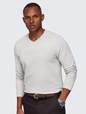 Pánské tričko OMBRE OM-LSBL-0143 LIGHT BEIGE