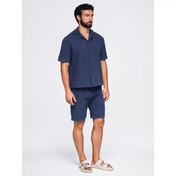  Pánská košile OMBRE OM-SHSS-0220 NAVY BLUE 