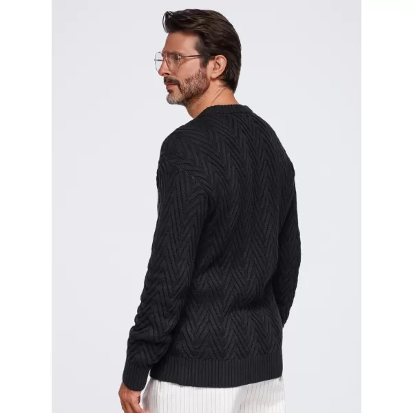  Pánský svetr OMBRE OM-SWSW-0190 BLACK 