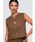 Dámský kabát OMBRE OW-VE-E0006 BROWN