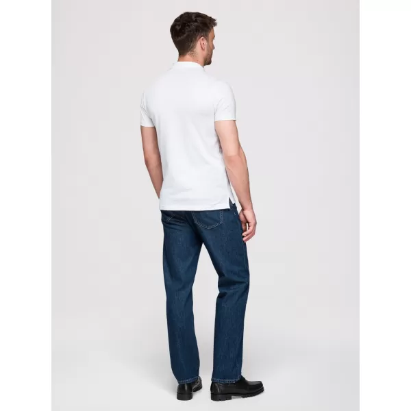  Pánské triko s límečkem OMBRE OM-POBS-0171 WHITE/WHITE/LIGHT BROWN 