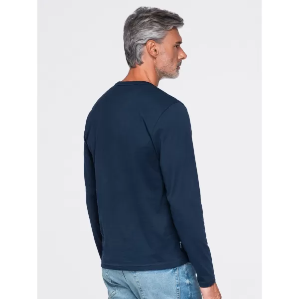  Pánské tričko OMBRE OM-LSBL-0142 NAVY BLUE 