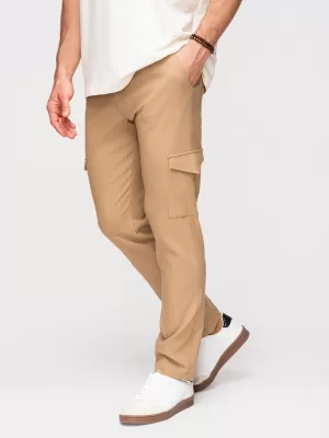 Pánské kalhoty OMBRE P1515 LIGHT BROWN