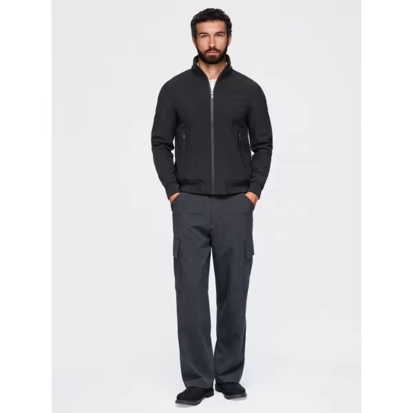  Pánská bunda s kapucí OMBRE OM-JANP-0233 BLACK 