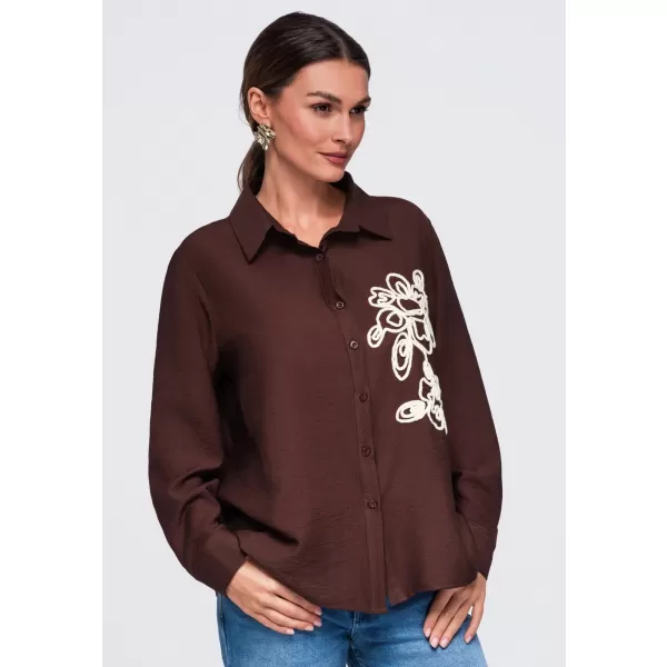  Dámská košile OMBRE OW-SH-E0073 BROWN 