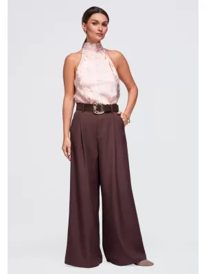Dámské kalhoty OMBRE OW-PA-E0019 BROWN