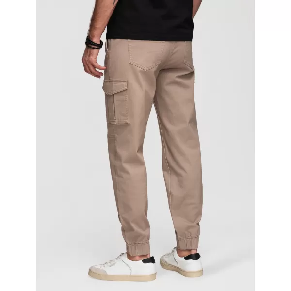  Pánské kalhoty OMBRE OM-PAJO-0290 BEIGE 