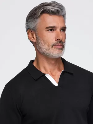 Pánská triko s límečkem OMBRE OM-POLS-0138 BLACK