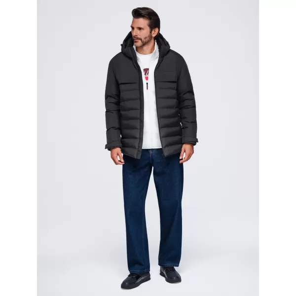  Pánská zimní prošívaná bunda OMBRE OM-JAHP-0305 BLACK 