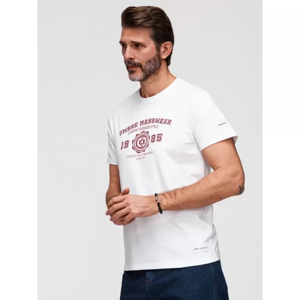  Pánské triko OMBRE OM-TSPT-0269 WHITE 