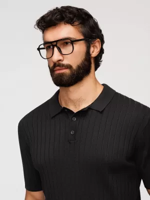 Pánské polo tričko OMBRE OM-POSS-0180 BLACK