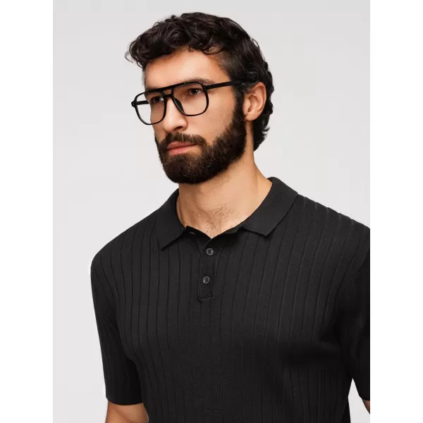  Pánské polo tričko OMBRE OM-POSS-0180 BLACK 