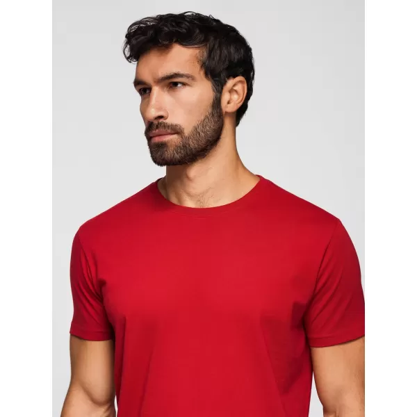  Pánské triko OMBRE OM-TSBS-0268 BLACK/WHITE/DARK RED 