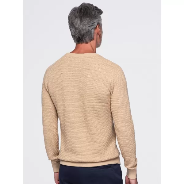  Pánský svetr OMBRE OM-SWSW-0119 SAND 