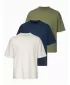 Pánské triko OMBRE OM-TSBC-0291 OFF WHITE/PALE OLIVE/NAVY