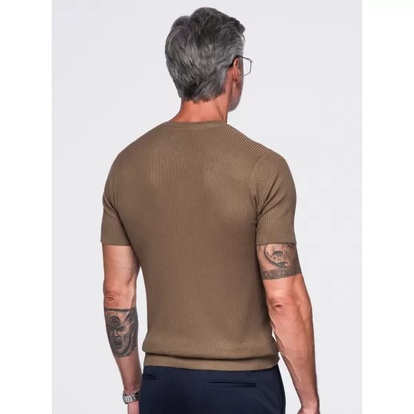  Pánské tričko OMBRE OM-TSCT-0304 LIGHT BROWN 