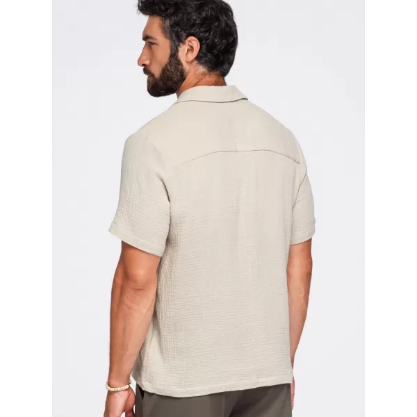  Pánská košile OMBRE OM-SHSS-0223 BEIGE 