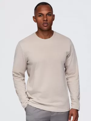 Pánské tričko OMBRE OM-LSBL-0142 BEIGE