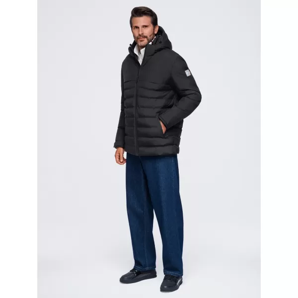  Pánská zimní prošívaná bunda OMBRE OM-JAHP-0305 BLACK 
