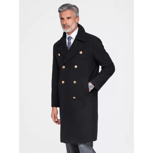  Pánský kabát OMBRE OM-COWC-0156 BLACK 