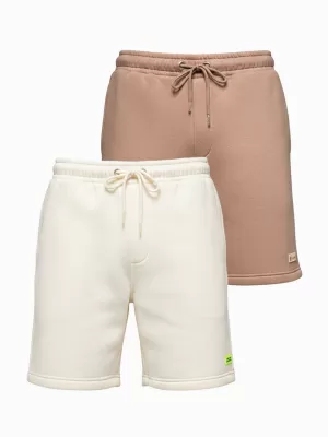 Pánský set kraťas OMBRE Z129 CREAM/LIGHT BROWN