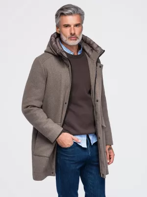 Pánská parka OMBRE OM-COWC-0161 ASH GREY